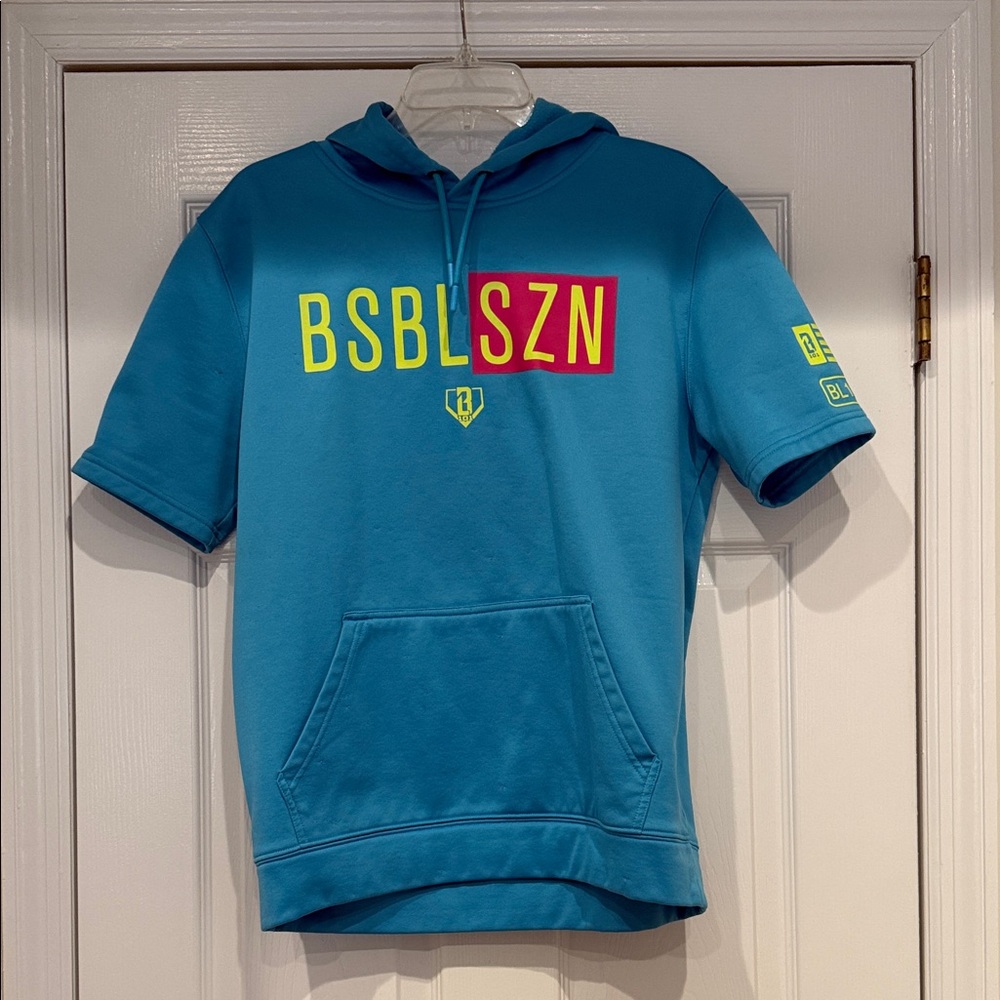 BSBLSZN Men's Blue Short Sleeve Hoodie